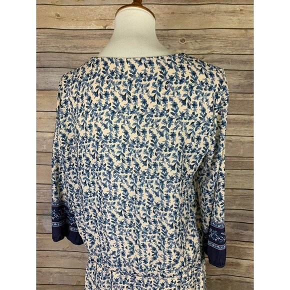 Prato Womens Dress Size 2 Tie Waist Floral Border - Picture 6 of 8